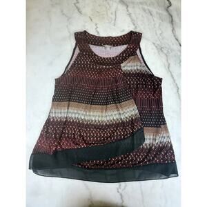 Roz&Ali Womens Top Shirt Blouse sz‎ Petite XL Striped Sleeveless Pullover Casual